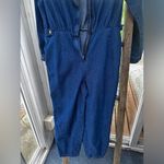 ASOS NWOT Rare  Denim Jean Jumpsuit Romper with front zipper and button detail Photo 10