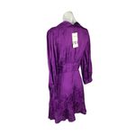 ZARA NWT Purple Louisse Floral Satin V-neck 3/4 Sleeve Mini A-Line Party Dress S Photo 5