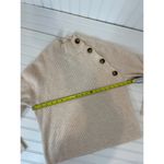 Neely Women’s Oatmeal Ribbed Mock neck Sweater Chunky Shoulder Buttons Size M Size M Photo 3