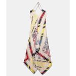 Golden Goose  Bandana Print Slip Dress Sz 36 Cream Red Yellow Handkerchief RARE Photo 2