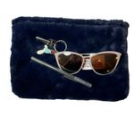 Hat Attack Faux Fur Clutch Blue Black New Photo 4