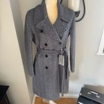 SOIA & KYO  Safira Double Breasted Wool Herringbone‎ Coat, Black/Gray Medium NWT Photo 7