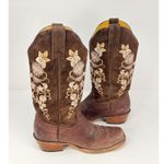 Toro Moro Womens Western Boots Brown Leather Floral Square Cowgirl Rodeo US 4.5 Size undefined Photo 5