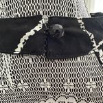 Good Soul Black White Abstract Open Back Tie Blouse High Neck size Medium Photo 7