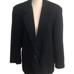 Vintage Casablanca Wool Blend Blue Plaid Blazer Size 14 Photo 0