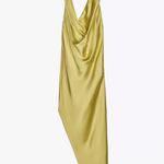 ZARA  dress zw collection satin flowy Sleeveless lime Green evening party wedding  Photo 4