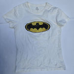 LOGO By Lori Goldstein Batman Logo T-Shirt Women's Small White Graphic Tee Short Sleeve Classic DC... Photo 0