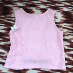 NEW NWT Vintage Y2K Fairy Dainty Coquette Pink Lace Tank Top Shirt Blouse Bows Slit Fitted Corset Sleeveless Made in USA Size XS Photo 5