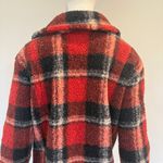 Wishful Thinking  Plaid Red and Black Women's Shearling Coat Photo 6