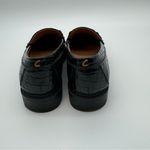 Circus by Sam Edelman Deana Lug Sole Loafers – Black Croc-Embossed,Gold Hardware Photo 5