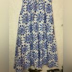 Hill House  100% Cotton Romantic Clean Juliana Blue Shell Mosaic Dress SZ Large Photo 10
