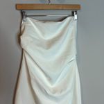ZARA  white strapless cinched midi dress Photo 1