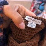 American Eagle  Outfitters Brown Puff Sleeve Smocked Corduroy Blouse Photo 2