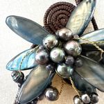 Blue abalone flower choker necklace Photo 4