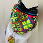 HANDMADE AUTHENTIC WAYUU COLUMBIAN BUCKET BAG Black Photo 3