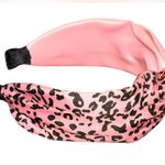 Pink Vegan Leather Bohemian Animal Cheetah Print Knotted Summer Headband NEW Photo 3