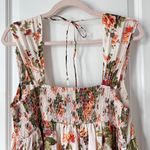 Anthropologie  Floral Multicolor Sleeveless Square Neck Maxi Dress White Large Photo 7