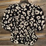 Hunter Bell  Leighton Blouse- Black and White cheetah print- Women's Top- size 4 Photo 2