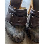 Michael Kors  Leather Studd Wood clogs Luggage Brown Platform Heels Womens Size 4 Photo 15