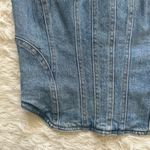 Aritzia Denim Forum The Nikki Denim Bustier Corset Top Zip Up Light Wash Sz S Photo 5