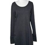 KAVU  Black Gray Herringbone Elbow Patch Thumb Hole Deva Knit Dress Size Medium Photo 6