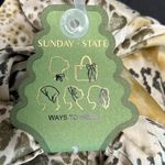 Sunday State | Sage green & Creams Animal Print Scarf w/ Brooch Photo 1