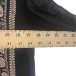 Knox Rose  XS Black Printed High Low Boho Roll Tab Sleeves‎ Sheer Tunic Top Photo 8