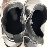 ZARA Womens Size 6 Black Leather Silver Grommet Stretch Ankle Booties Photo 4