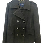 Women’s Gray Buttoned front Pea Coat Size L Photo 0