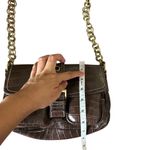 Revolve Vintage Y2K Shoulder Bag Vegan Crocodile Skin Chain Strap Brown Photo 8
