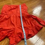 Loft  Beach Floral Embroidered Strapless Romper Red Orange Sz Medium NWT Photo 9