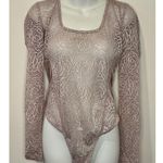 Free People Intimately  "In My Head" Lace Thng Bodysuit Lavender Thistle Sz M NWT Photo 1