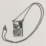 Farmer Milking Cow Pewter Pendant Necklace Photo 0