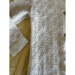 Vintage 100% Virgin Wool Sweater Jacket Size Small Textured Knit Button Closure White Photo 7