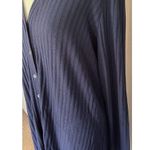 Susan Graver Cardigan Dress Women's LG Blue Sweater Liquid Knit Pockets Photo 5