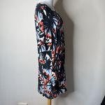 Whistles Navy and Orange Palm Patterned Dress Blue Size 8 Photo 2