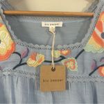 Blu Pepper  Embroidered Boho Peasant Top NWT Women’s Small Light Blue Floral Photo 2