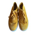 Vince Copley Shoes Women's sz 8 Mustard Yellow White Suede Platform Low Lace Up Photo 10