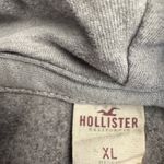 Hollister Gray Full Zip Hoodie Distressed Holes Ripped Sleeve Graphic Logo XL Photo 5