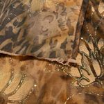 Dress Barn Brown Glitter Fairy Boho Floral asymmetrical 3/4 sleeves blouse - large Photo 5