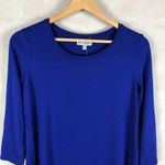 JM Collection  Blue 3/4 Sleeve Scoop Neck Tee NWT XS Photo 3