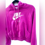Nike  Air Sportswear Purple Pink Fuchsia Cropped Hoodie Sweater Women's XS Photo 4