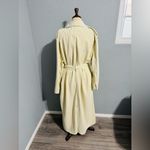 ZARA  Women Cream Lapel Collar Long Sleeves Denim Belted Cotton Topcoat Sz L Photo 6