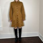 A loves A  Faux Suede Button Front Long Sleeve Mini Shirt Dress Size Large Photo 2