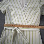 Banana Republic Tie Waist Romper Women's 8 Tall Neon Stripe Short Sleeve V-Neck Photo 7