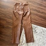 Wilfred Melina Brown Faux Leather Straight Leg Pants Size 6 Photo 7