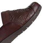 Softwalk Like New  Tooled Leather San Marcos Mules Brown Size 7.5 Wide Width Photo 5