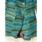 Arrata Jacket Coat Green Turquoise Size Small NWOT Cream Collar Boho Indie Blue Photo 5