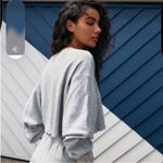 Free People  Movement Surfside Cyclebar Gray Cropped Sweatshirt with Black Logo Photo 11