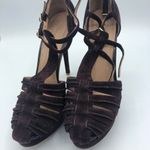 Joie  Purple Rexanne Strappy Leather Stiletto Heels Womens 40 Suede Peep Toe Photo 3